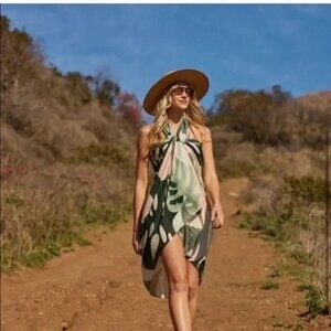 Virginia Wolf Monstera Multipurpose Beach Swim Wrap Dress Cover Up